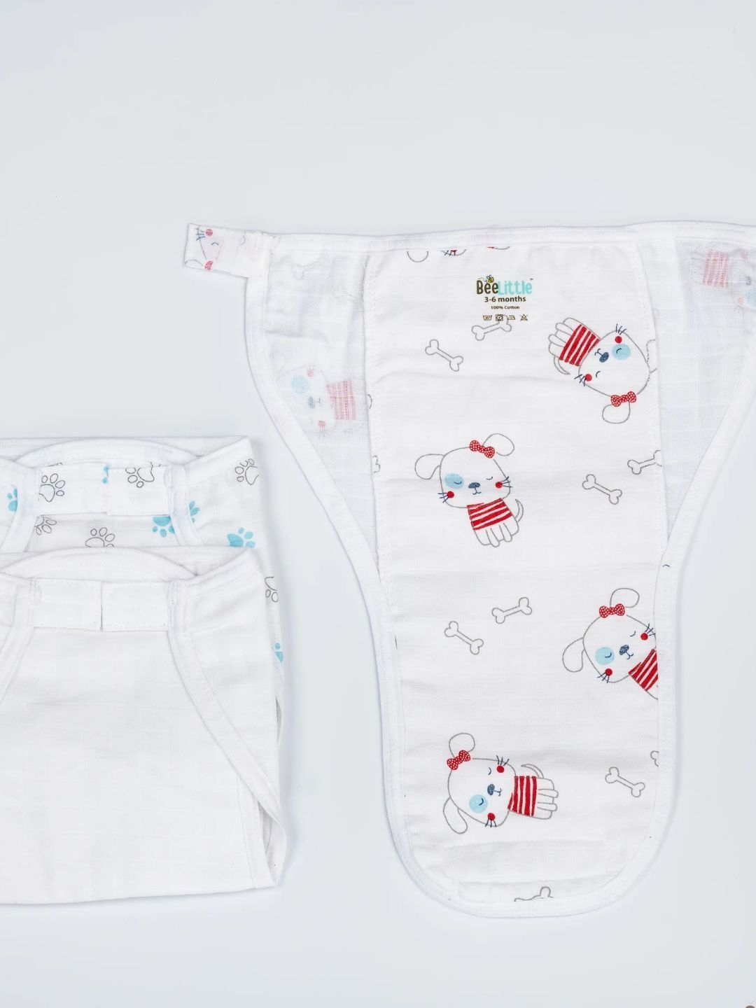 BeeLittle Set Of 3 Organic Stuffed Muslin Velcro Nappy-picture-53