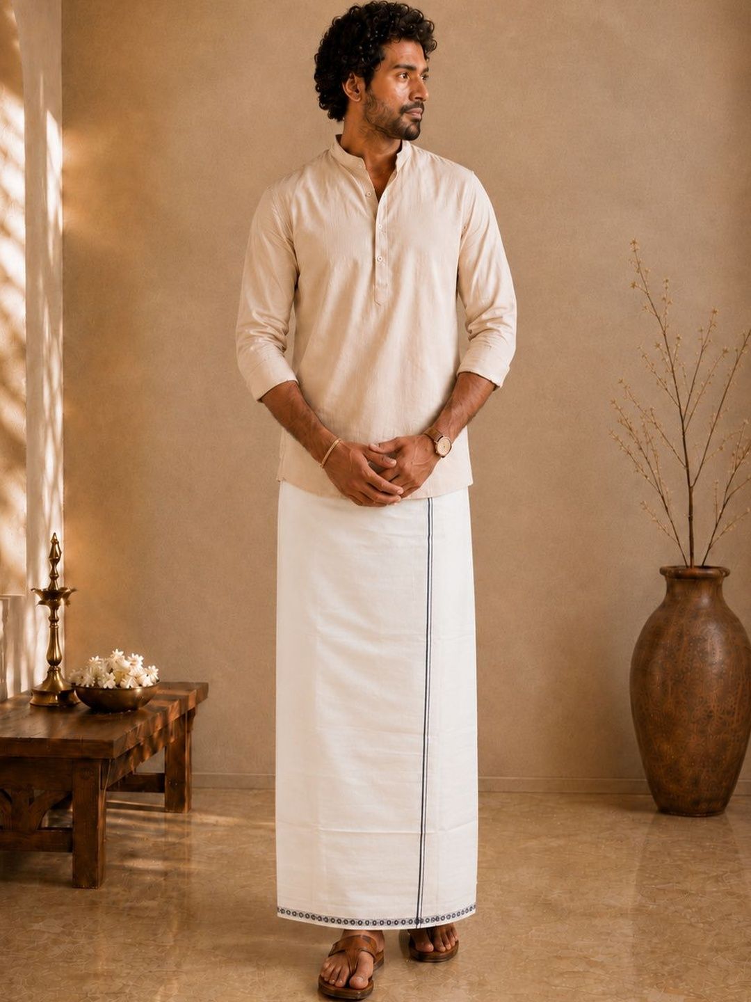 AKESHAVAM Men Cotton Dhoti-picture-57