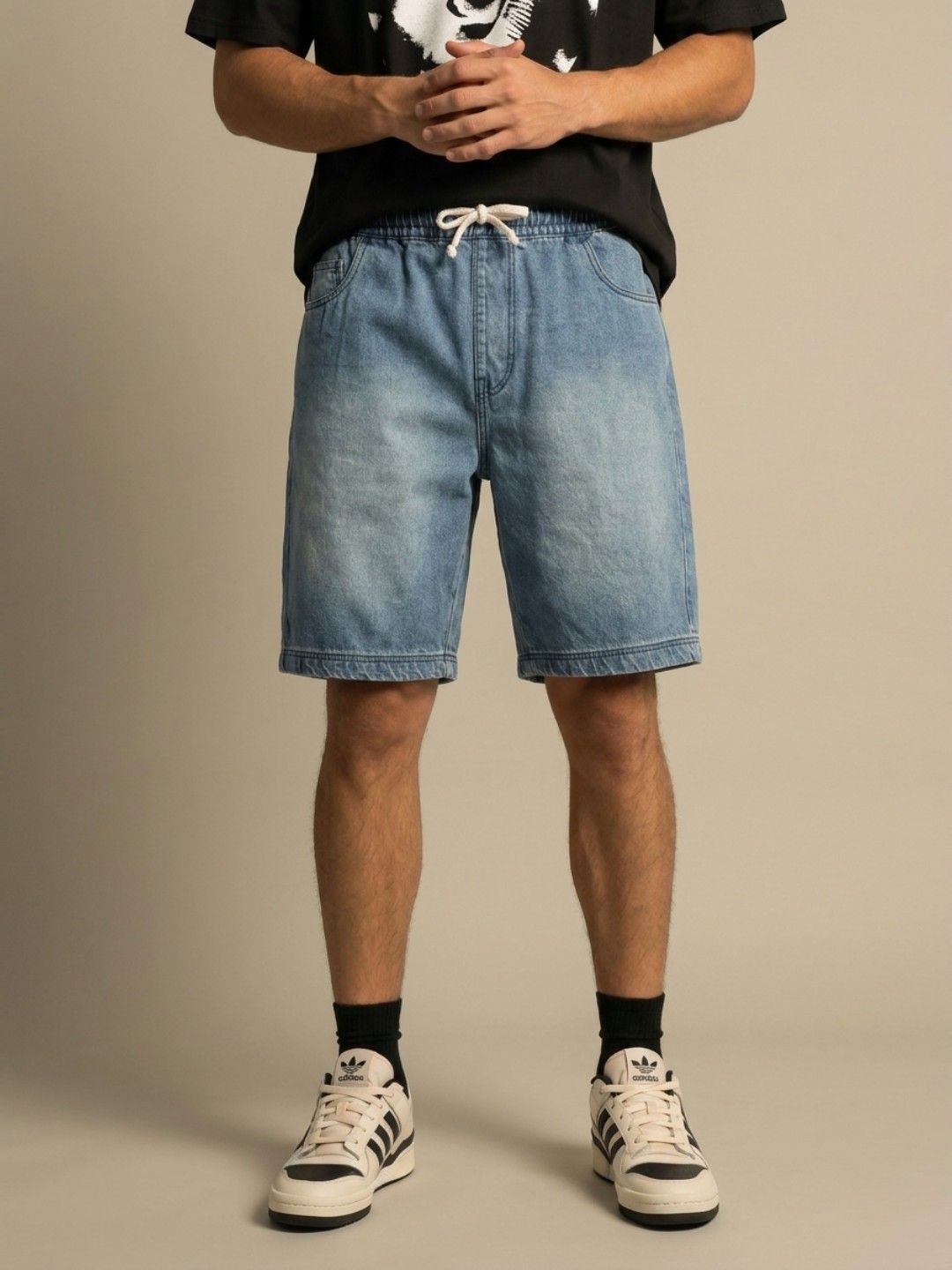 glitchez Men Pure Cotton Relaxed Fit Denim Shorts-picture-19