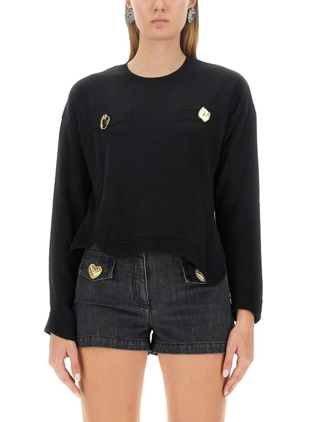 Black Solid Crew Neck Sweater-image-27