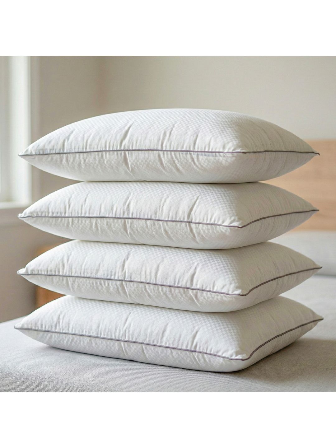 AYKA White Set of 4 Polyester Breathable Sleep Pillow-picture-56