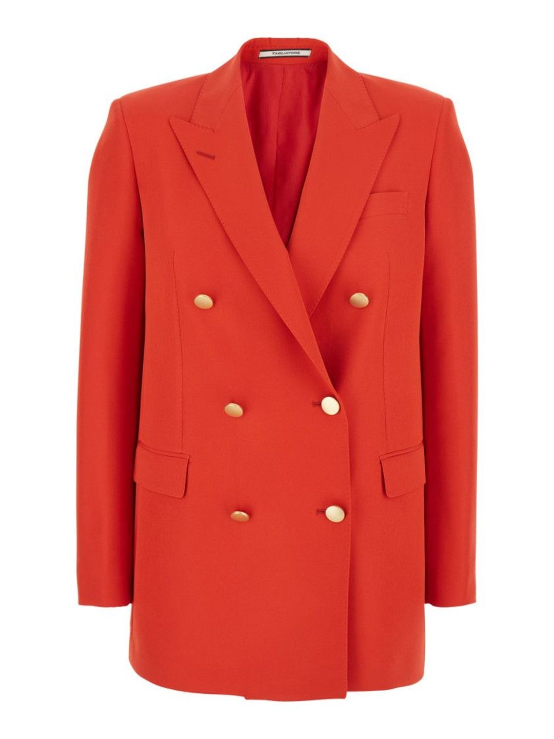 Red Solid Notched Lapel Blazer-image-47