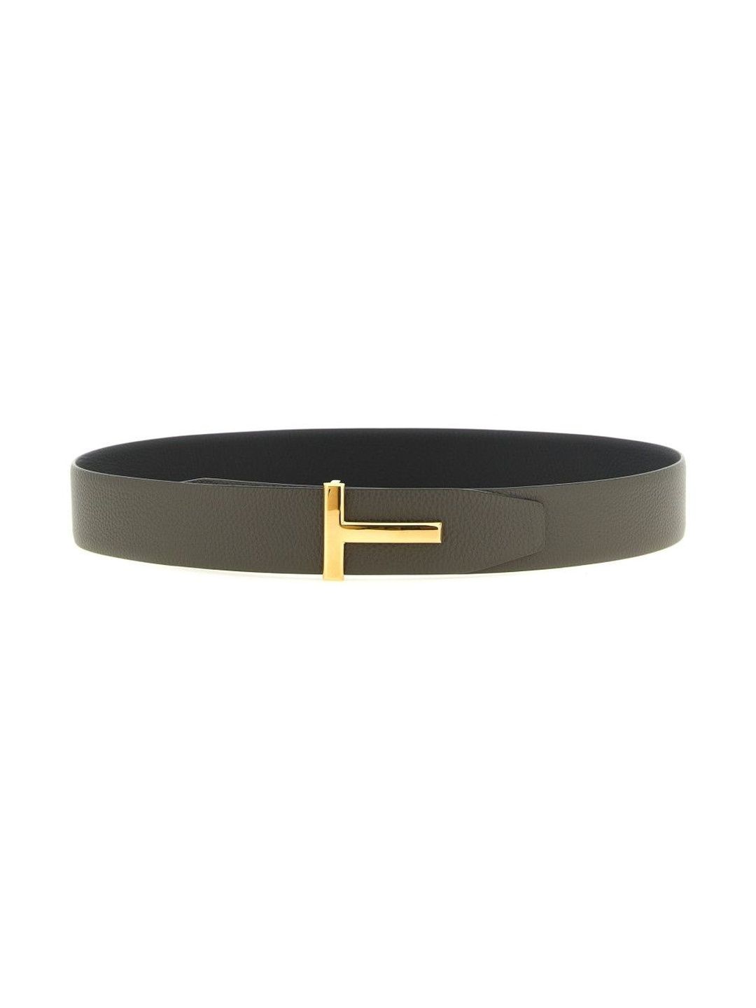 Olive Green T Buckle Reversible Belt-image-41