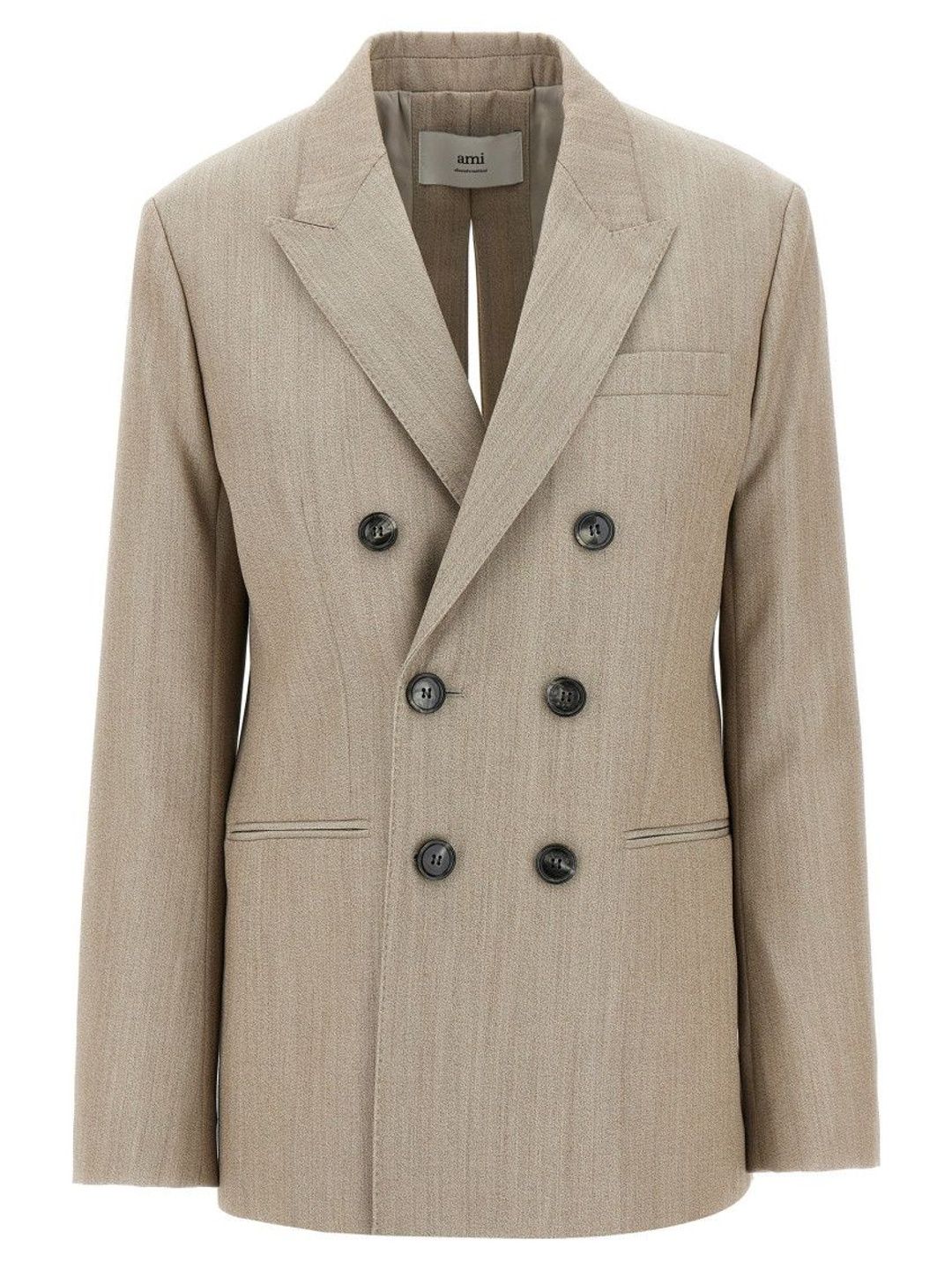 ami paris Beige Maxi split blazer-picture-31