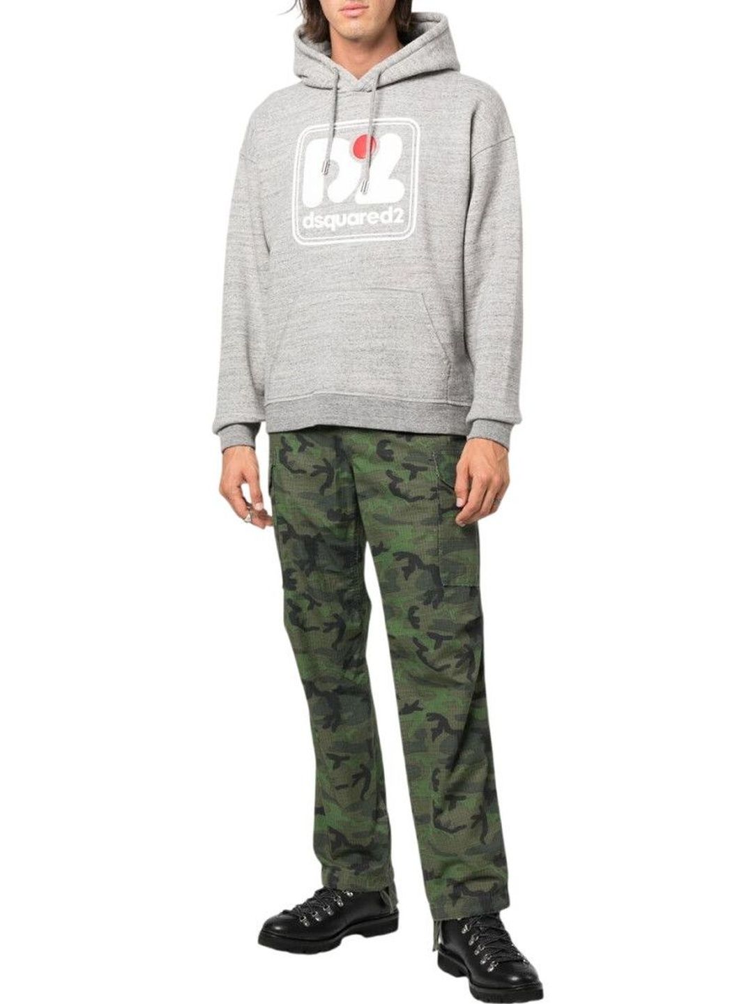 dsquared2 Grey Logo Hood Sweatshirts-picture-12