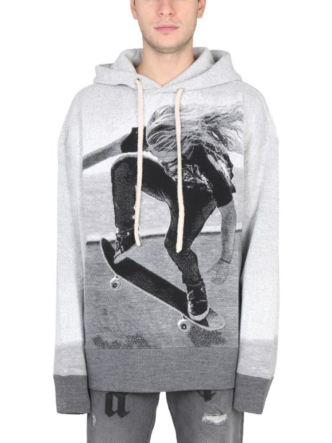 palm angels Grey Graphic Hood Sweater-picture-49