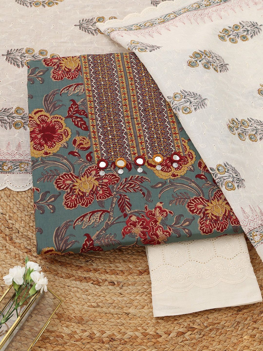 Soch Printed Unstitched Dress Material-picture-35
