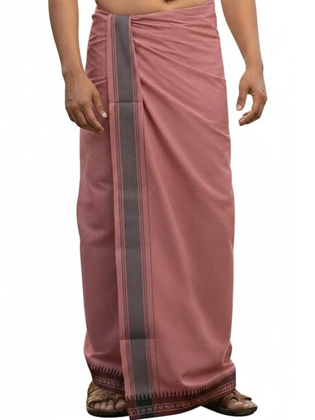 Hornbill Enterprises Men Striped Cotton Dhoti Dhotis-picture-32