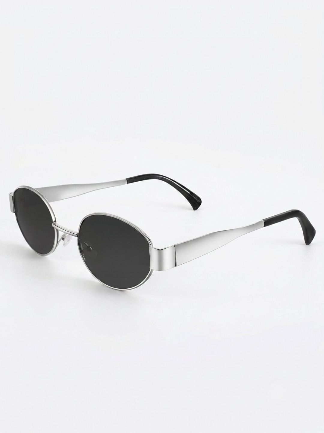 DressBerry Unisex Black Lens & Silver-Toned Oval Sunglasses with-picture-27