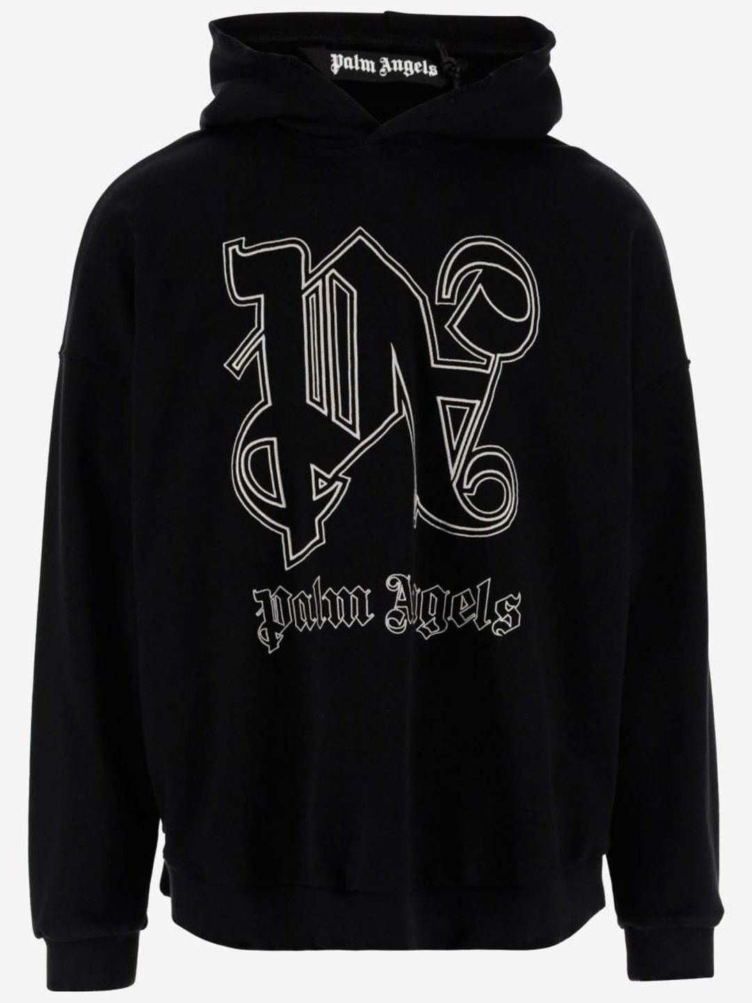 palm angels Black Monogram Logo Hoodie-picture-47