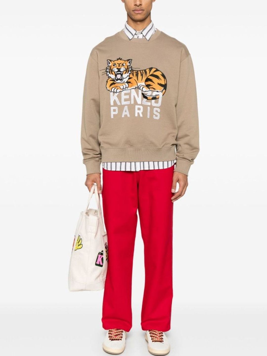 Brown Crewneck Printed Sweatshirt-image-14