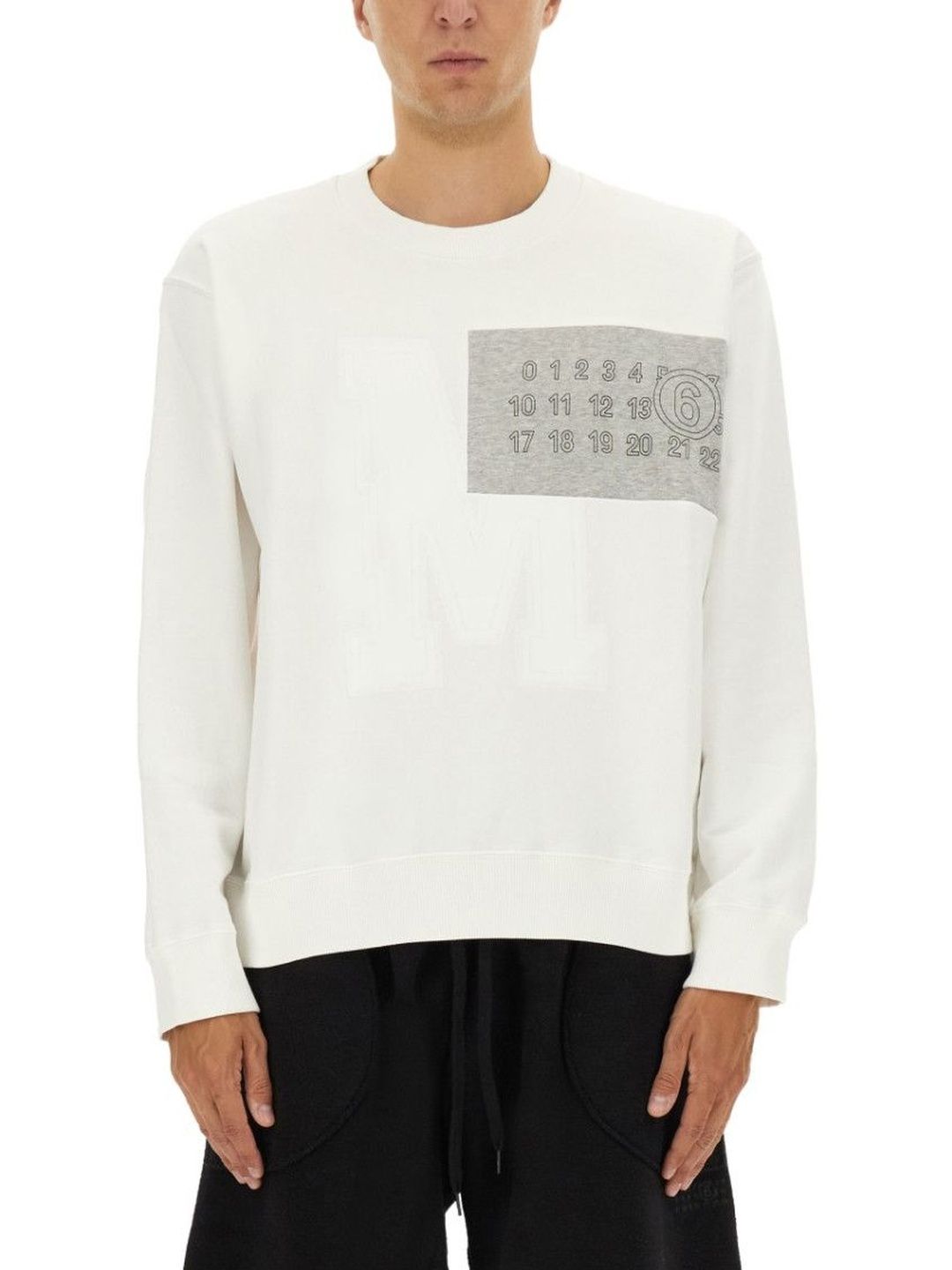 mm6 maison margiela White Logo Crew Neck Sweatshirt-picture-29
