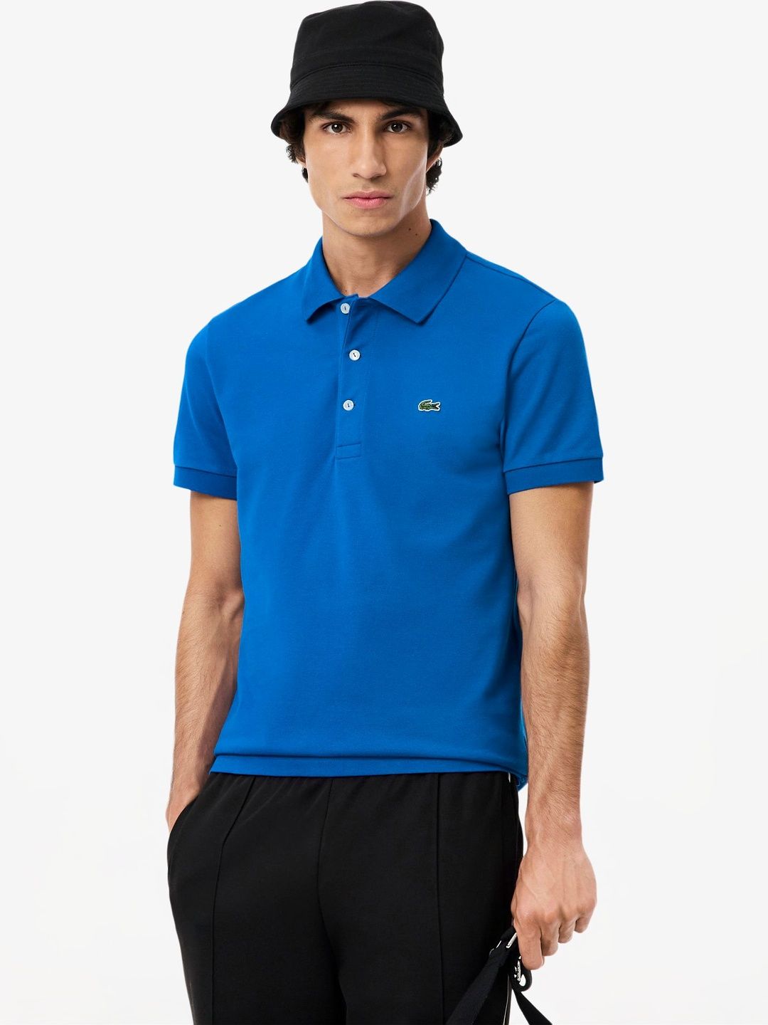 Lacoste Men Brand Logo Polo Collar Pockets Slim Fit T-shirt-picture-38