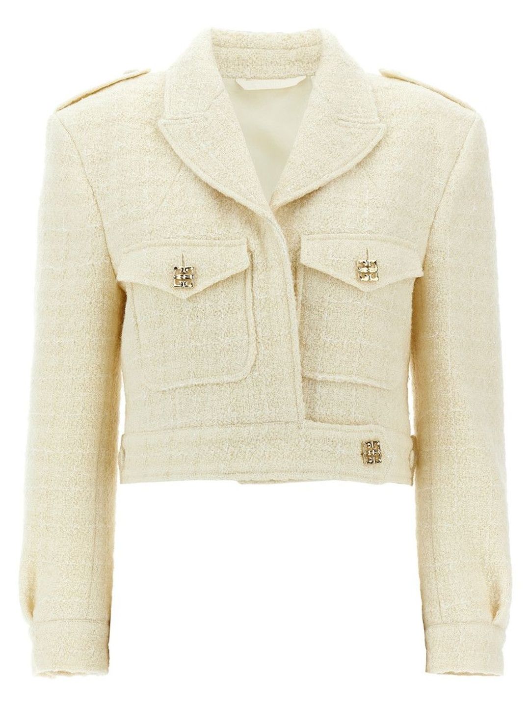givenchy Beige Tweed Cropped Blazer-picture-32