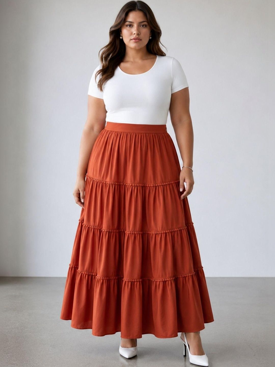 Virgio Women Tiered Maxi Tiered Skirt-picture-30