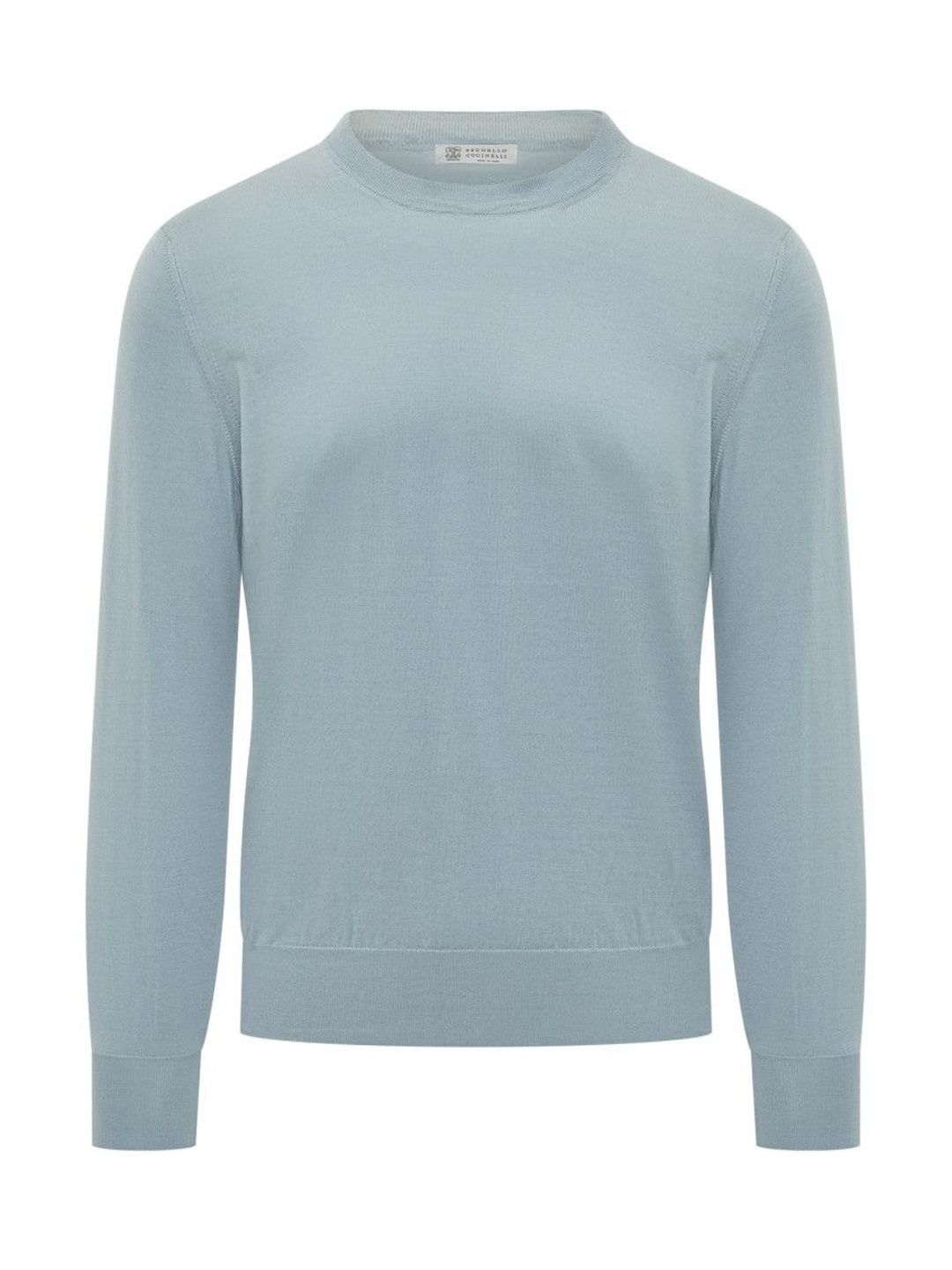 brunello cucinelli Light Blue Solid Sweaters-picture-11