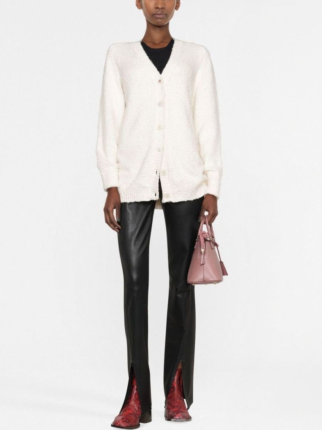 maison margiela White Cotton Blend Cardigan-picture-10