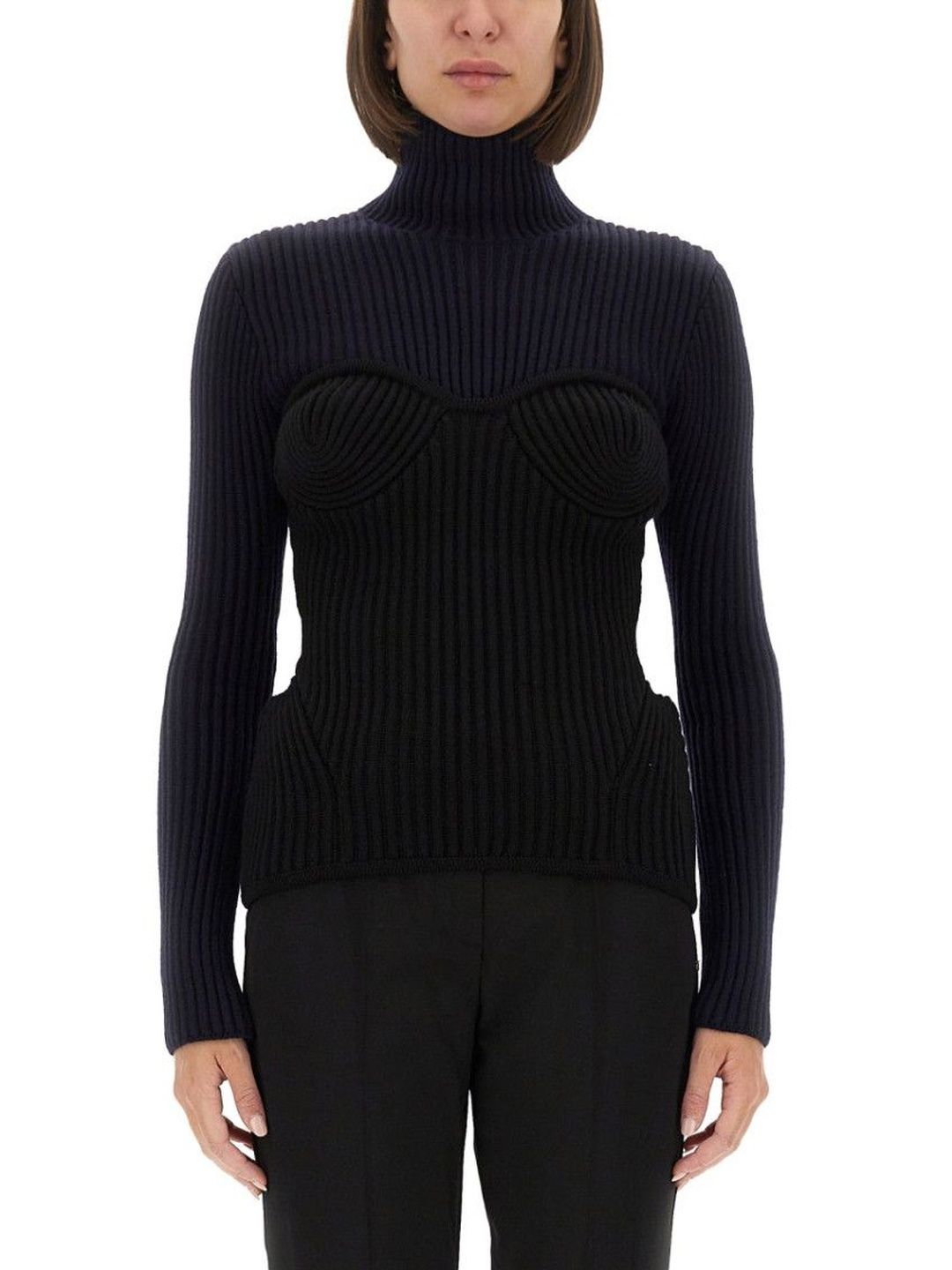 jean paul gaultier Navy Blue Knitted Turtle Neck Sweater-picture-50