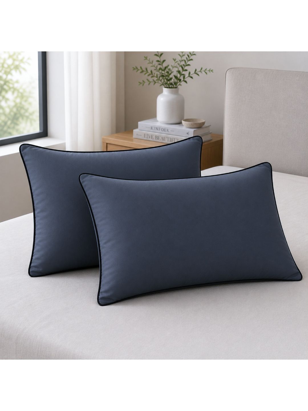 AYKA Charcoal Set of 2 Cotton Filled Cotton Breathable Sleep Pillow-picture-24