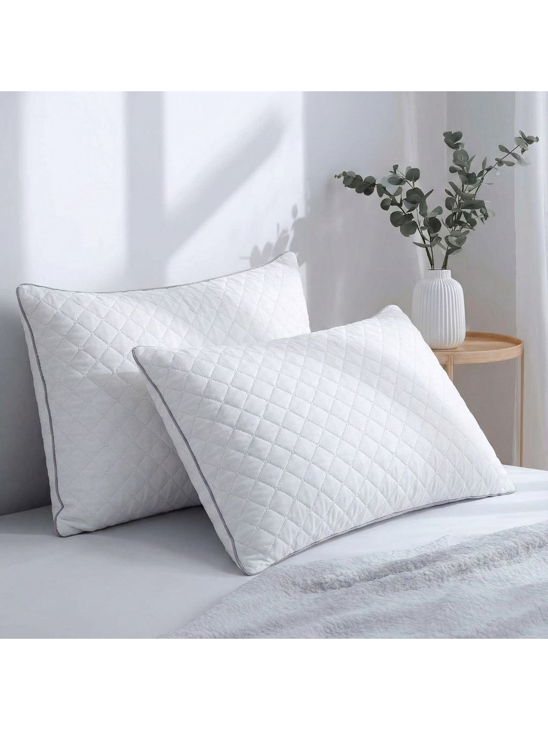 AYKA White Set of 2 Polyester Breathable Sleep Pillow-picture-14