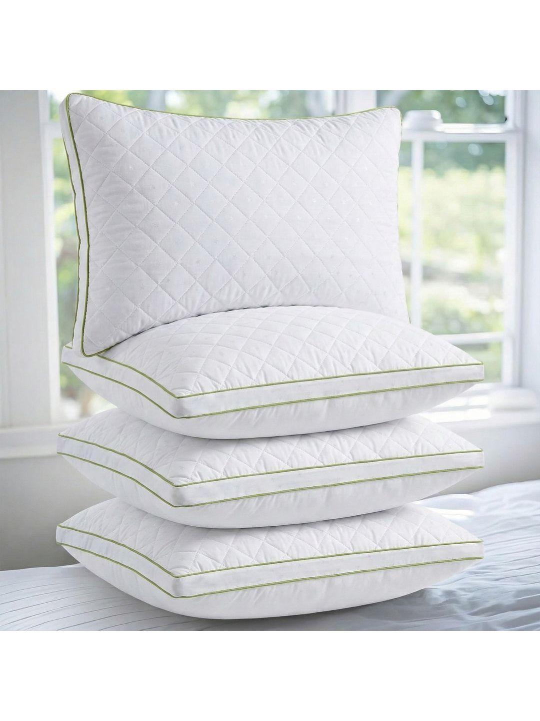 AYKA White Set of 4 Polyester Breathable Sleep Pillow-picture-16