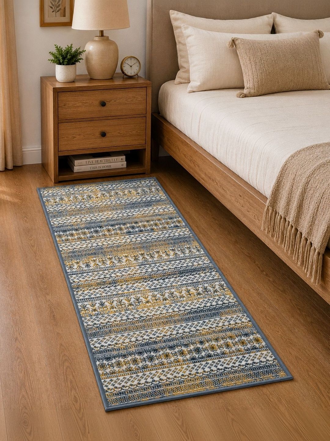DECOVIA Multicoloured Ethnic Motifs Anti-Skid Nylon Carpet-image-46