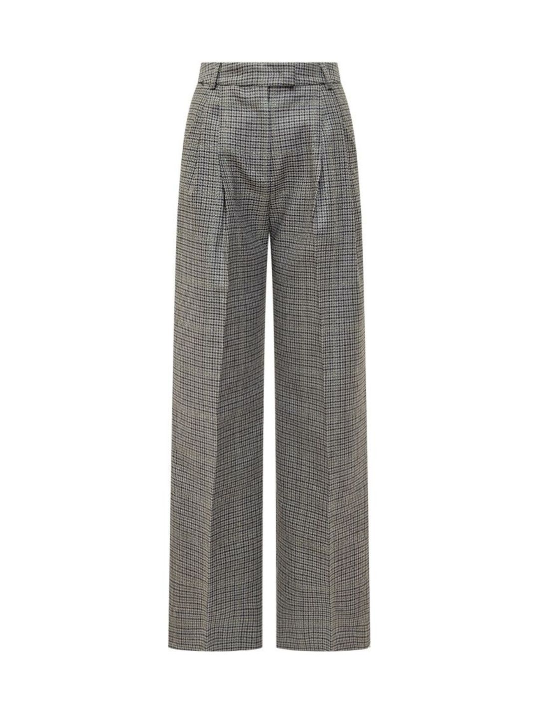 des phemmes Grey Tailored Checks Pleated Pants-picture-14