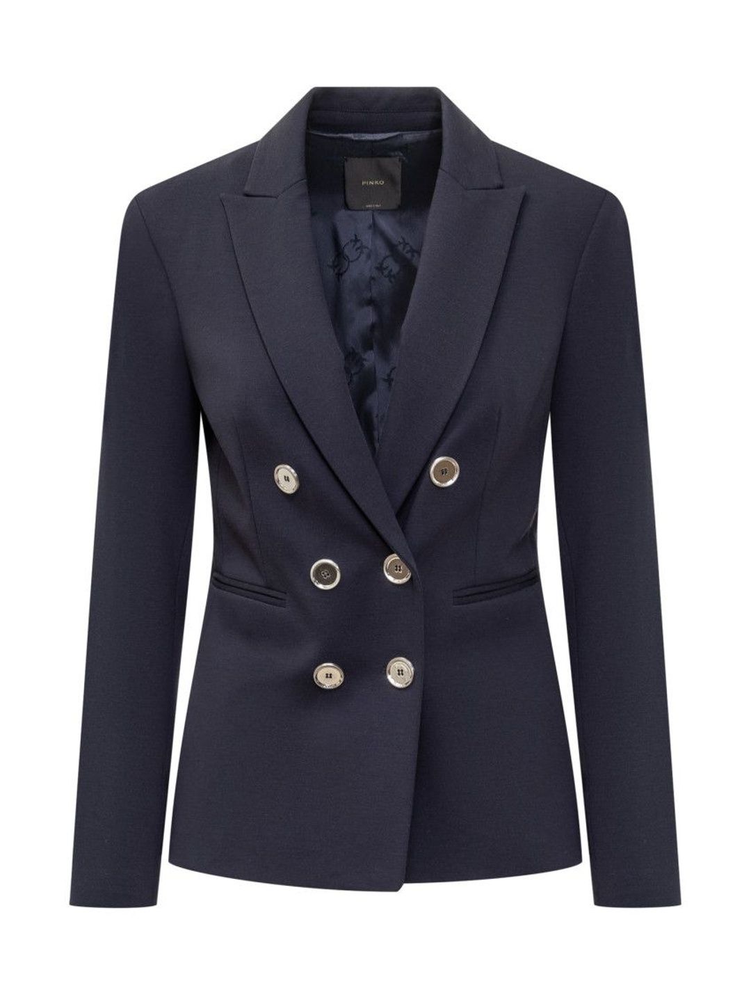 Blue Solid Notched Lapel Blazer-image-48