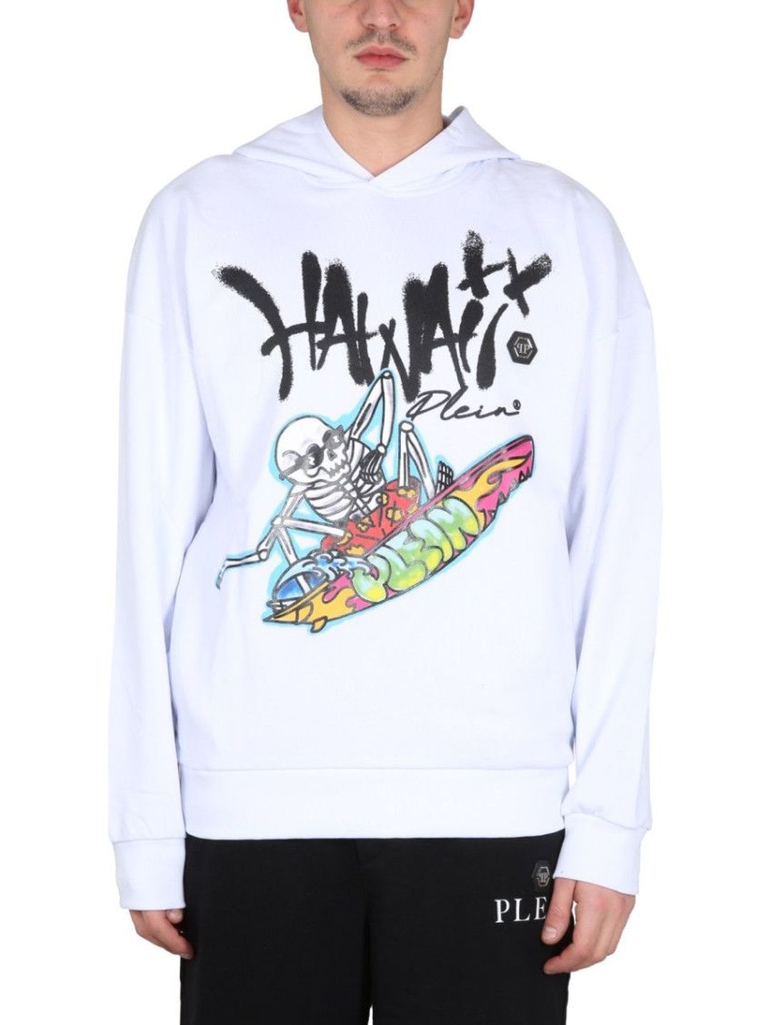 White Graphic Hood Sweatshirts-image-21