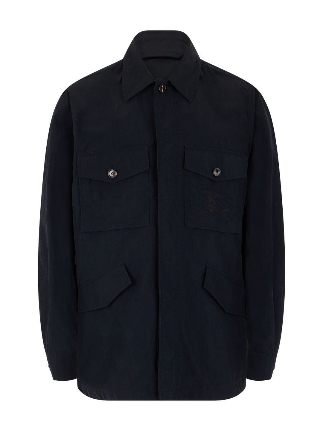 Burberry Blue Solid Shirt Collar Jacket-picture-39