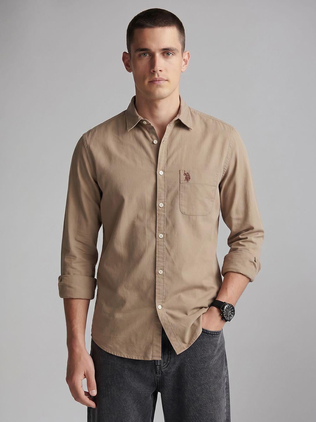 U.S. Polo Assn. Denim Co. Spread Collar Pure Cotton Casual Shirt-picture-41