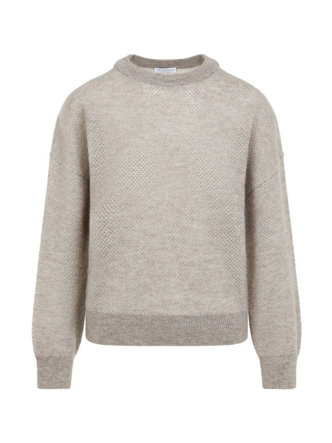 brunello cucinelli Beige Knitted Crew Neck Sweater-picture-51