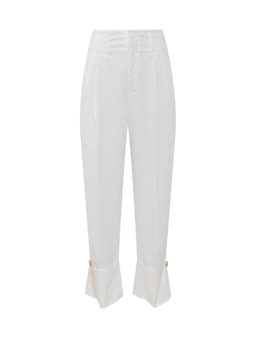 darkpark White Relaxed Flat Front Pants-picture-17