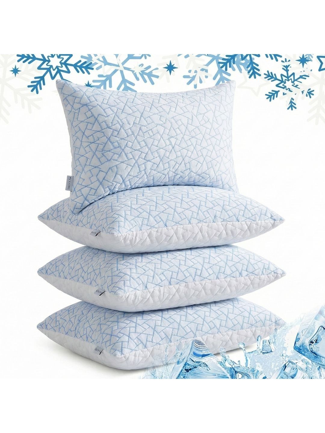 AYKA White Set of 4 Cotton Filled Cotton Breathable Sleep Pillow-picture-12