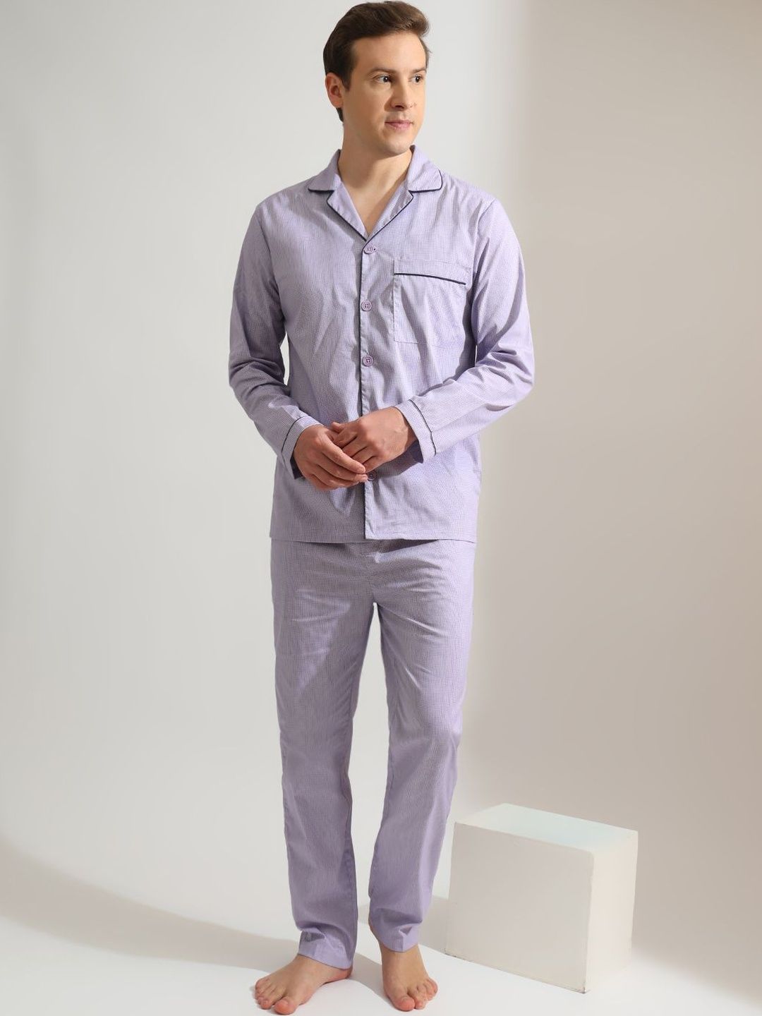 Hancock Men Checked Night suit-picture-19