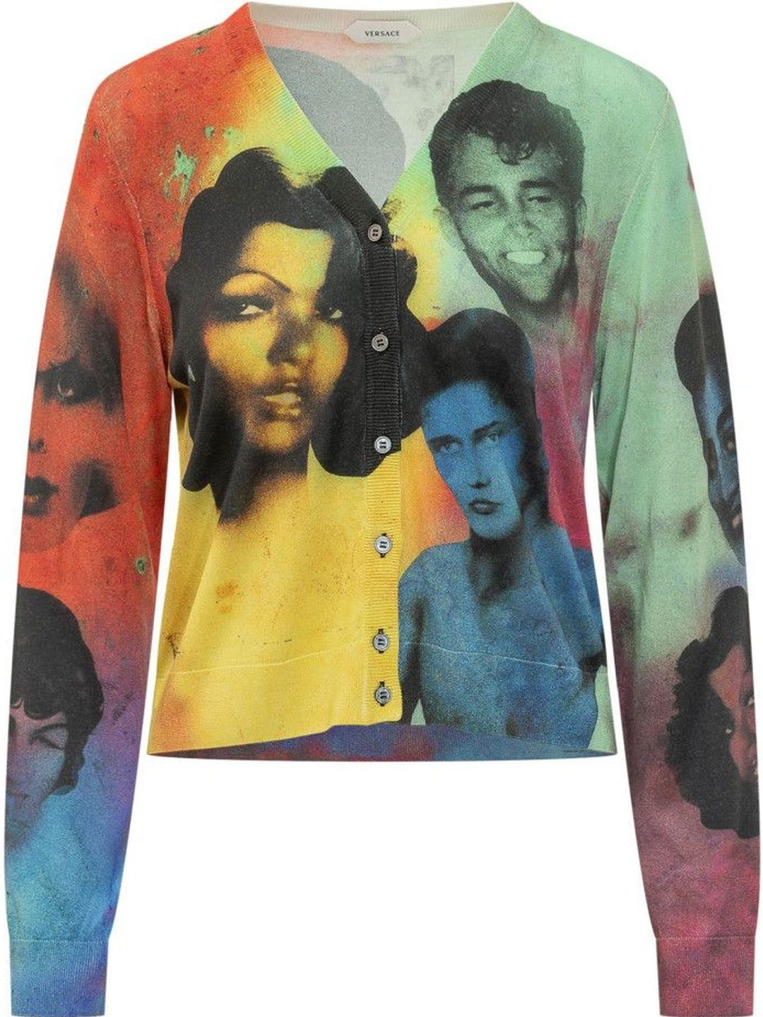 versace Multicolor Printed V Neck Cardigan-picture-11