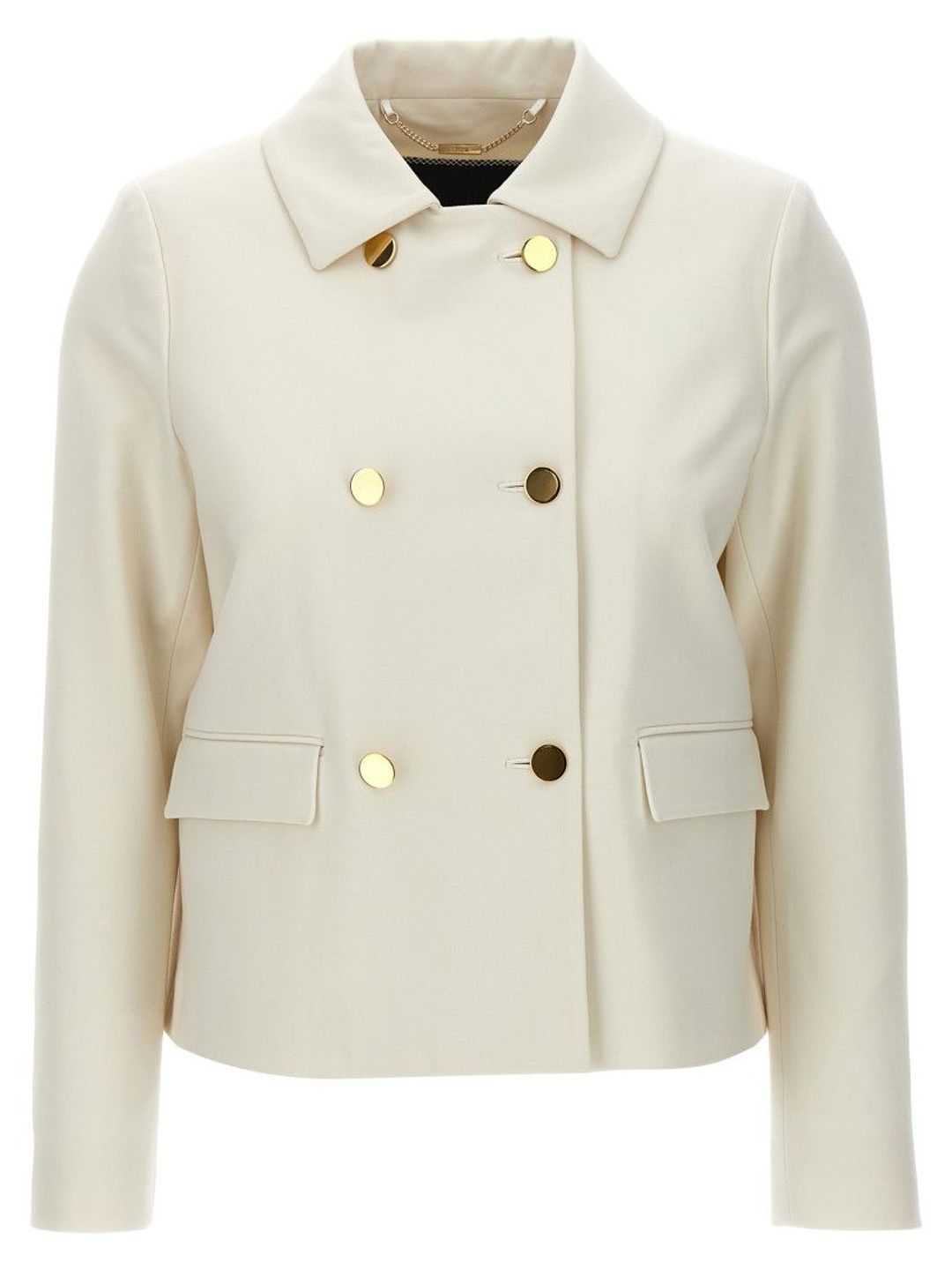 kiton White Cropped Double-breasted Jacket-picture-51