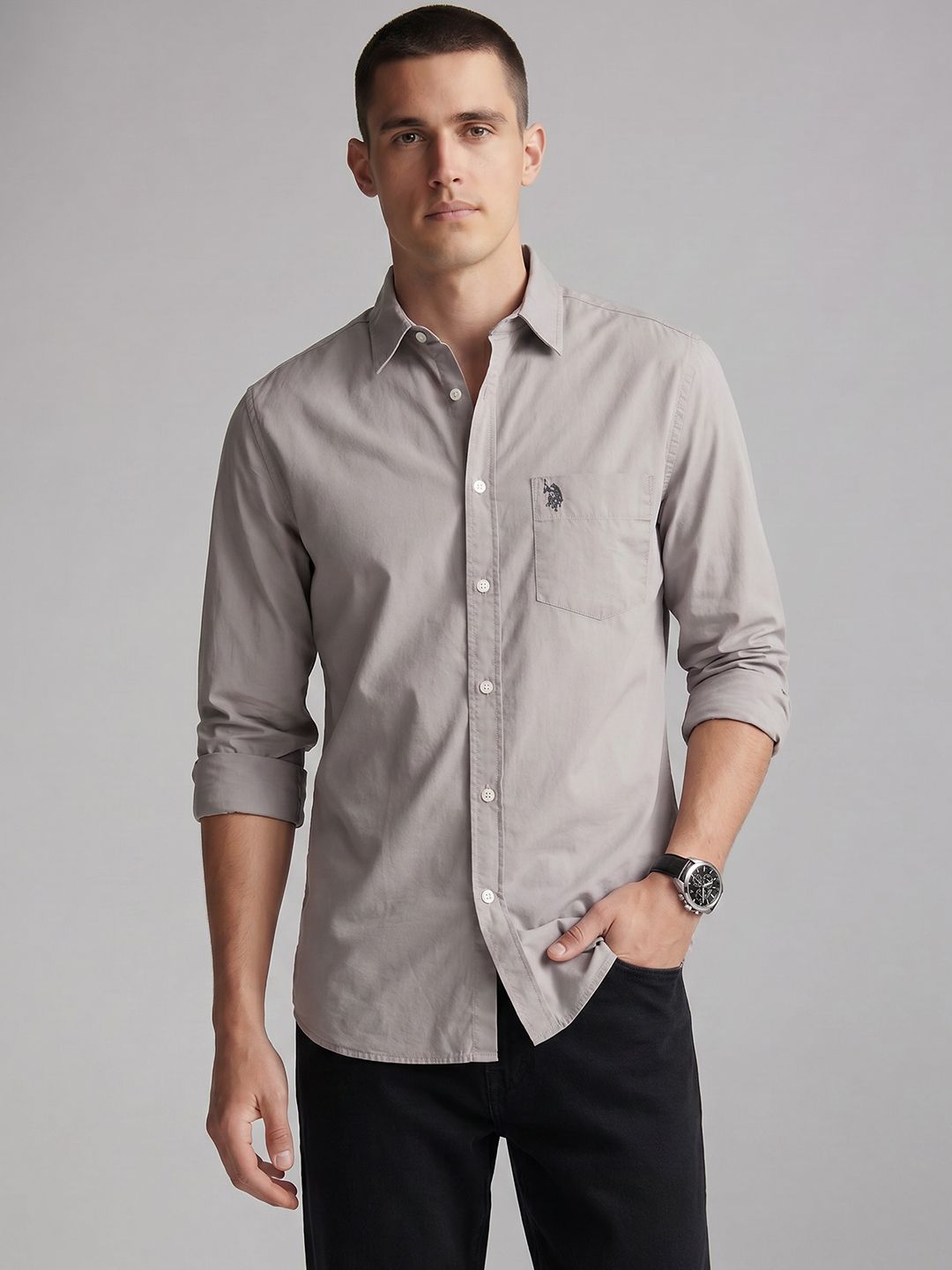 U.S. Polo Assn. Tailored Fit Pure Cotton Casual Shirt-image-17