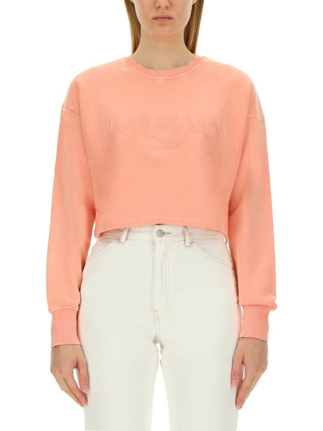 balmain Pink Logo Crew Neck Sweatshirt-picture-45