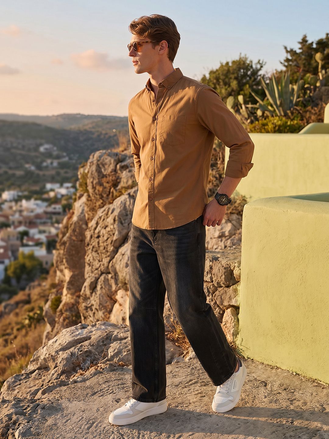 Mast & Harbour Spread Collar Pure Cotton Casual Shirt-picture-20