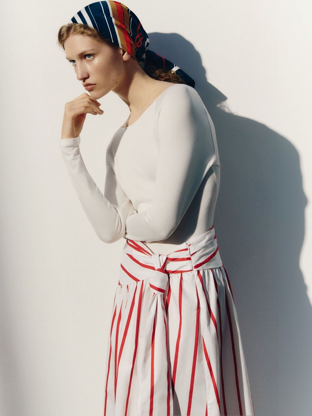 H&M Women Striped Nautical Side Slit Maxi A-Line Skirt-picture-18