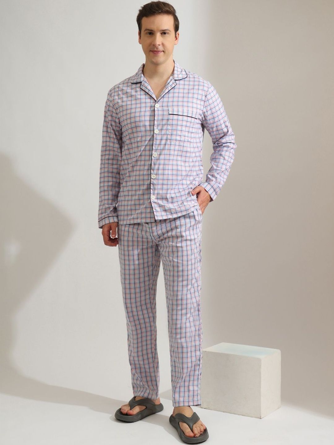 Hancock Men Checked Night suit-picture-23