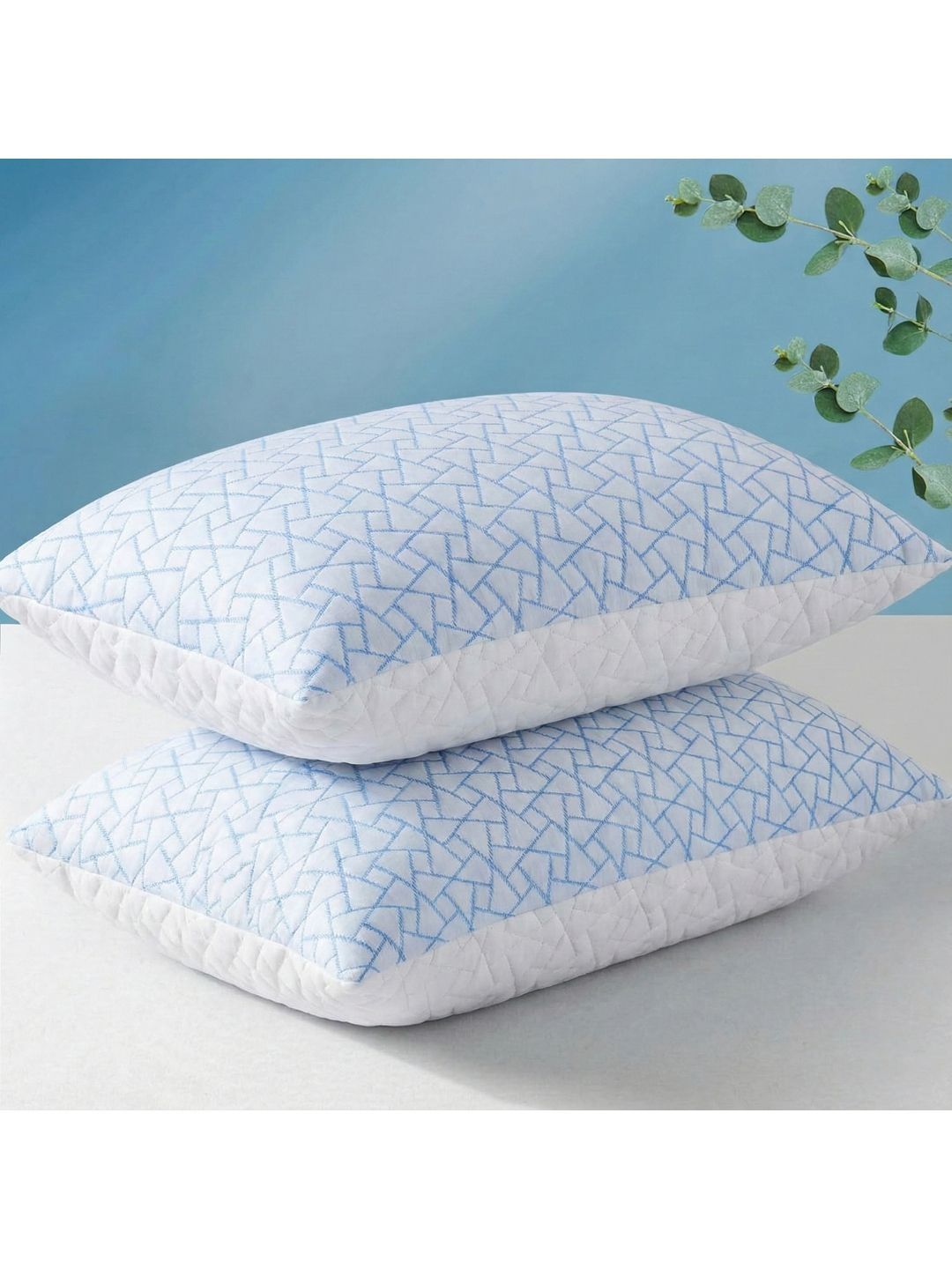 AYKA White Set of 2 Cotton Filled Cotton Breathable Sleep Pillow-picture-19