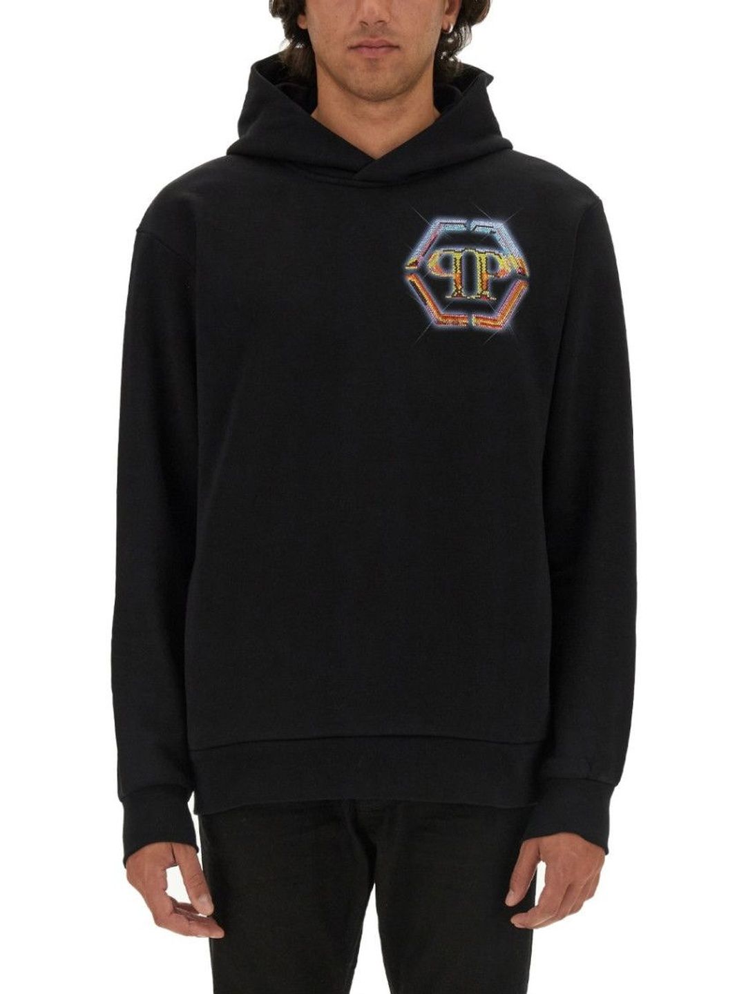 philipp plein Black Logo Hood Sweatshirts-picture-24