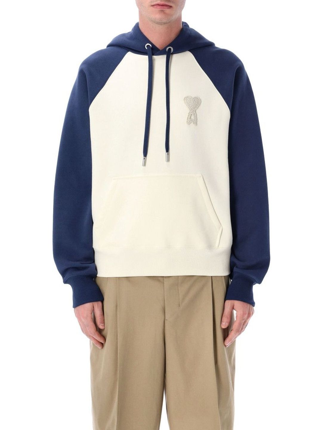ami paris Blue Color Block Hoodie-picture-16