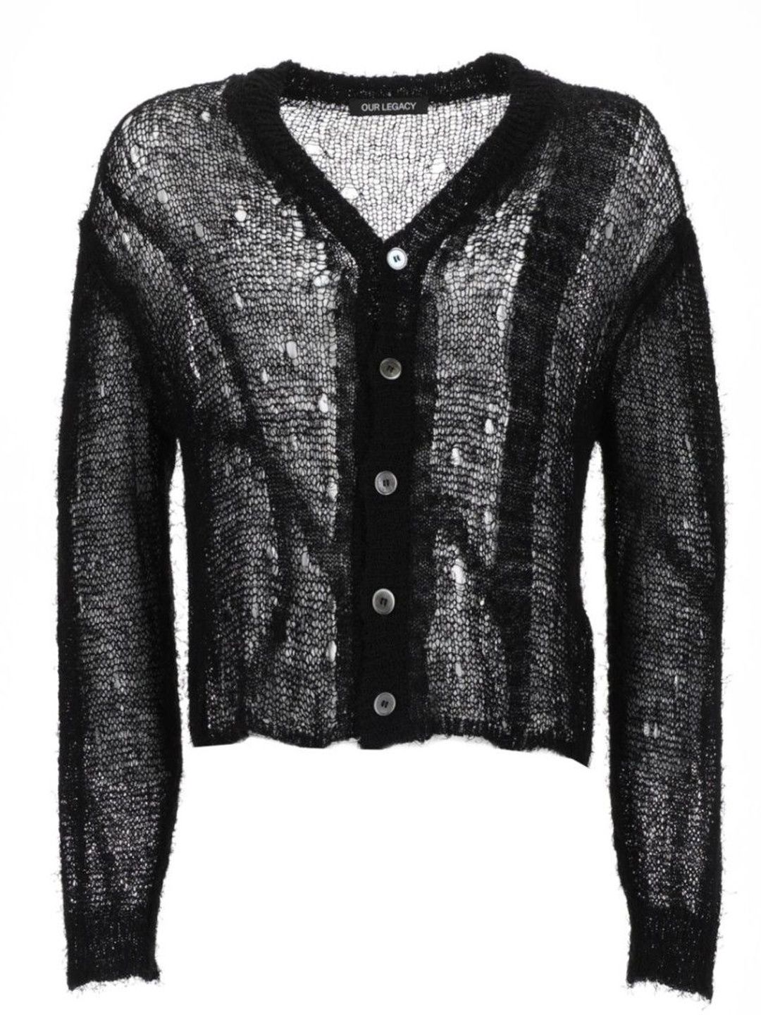 our legacy Black V Neck Cardigan-picture-55