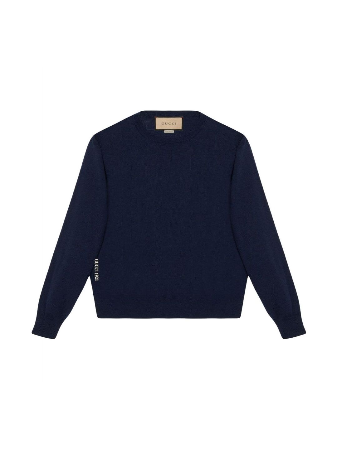 gucci Navy Blue Wool Jumper With Logo Embroidery-picture-25