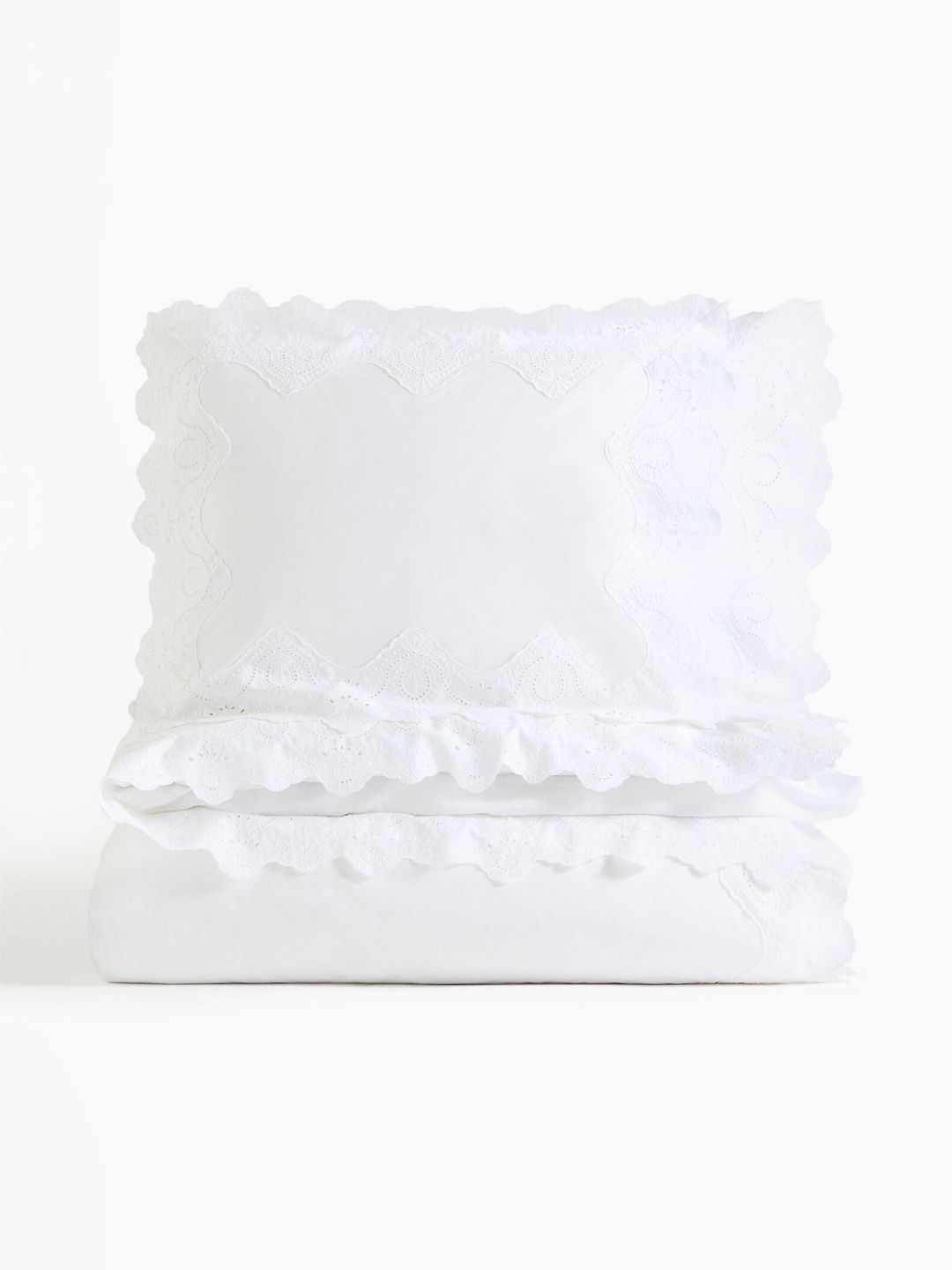 H&M Broderie Anglaise Double/King Duvet Cover Set-image-4
