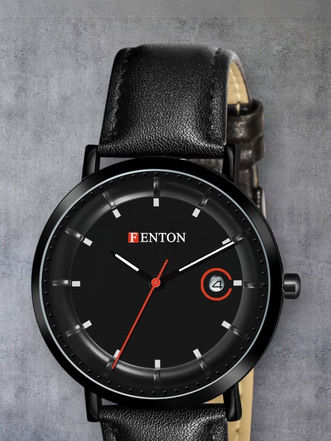 FENTON Men Dial & Leather Straps Analogue Date Aperture Watch CFN-3-picture-56