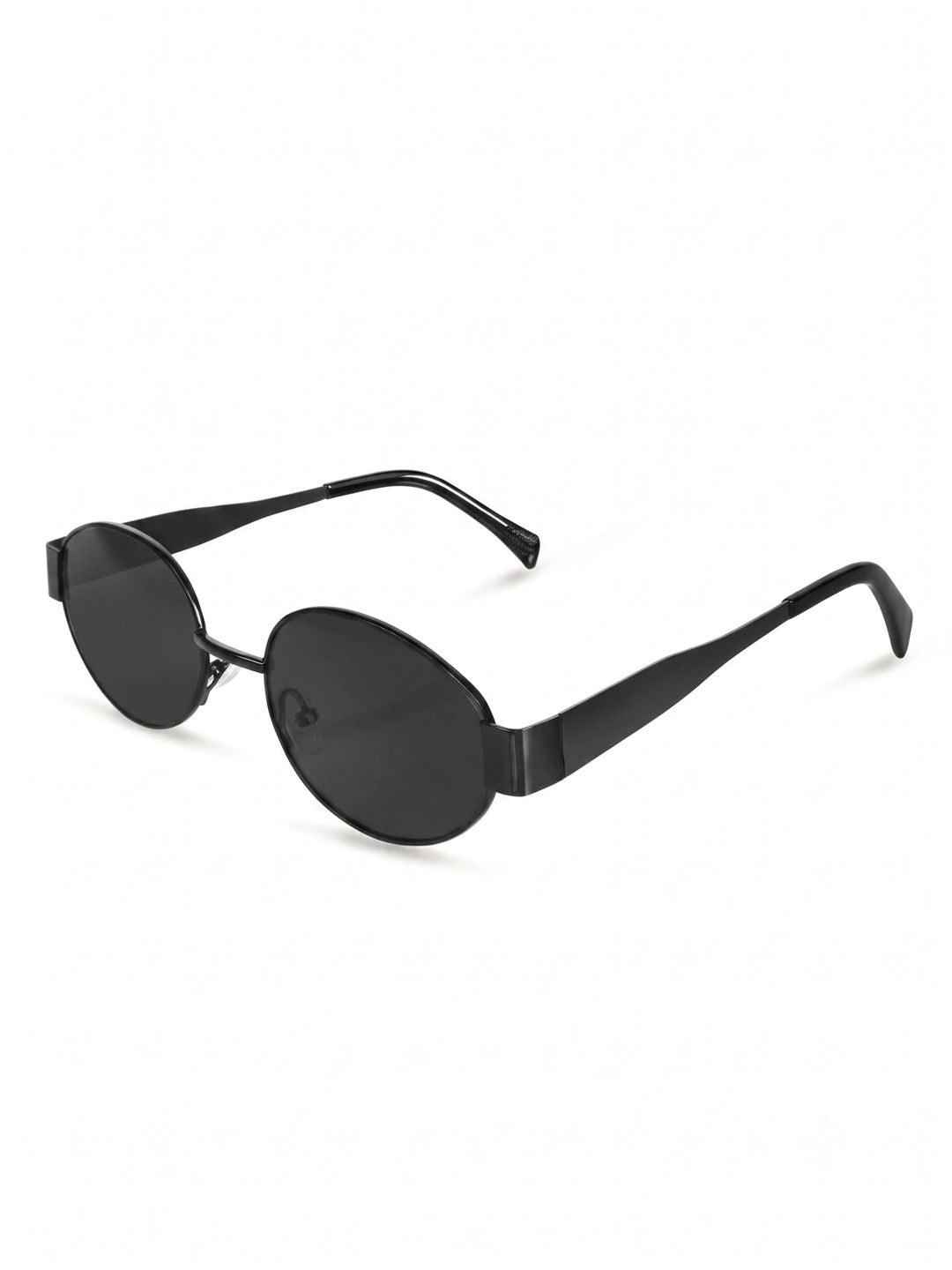 DressBerry Unisex Black Lens & Black Oval Sunglasses with-image-42